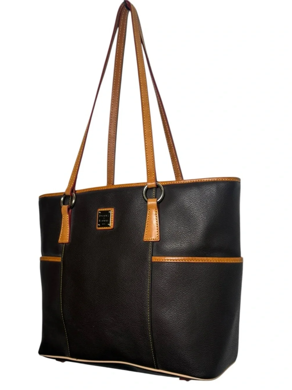Dooney & Bourke Helena Shopper Brown Tan Leather Tote Bag